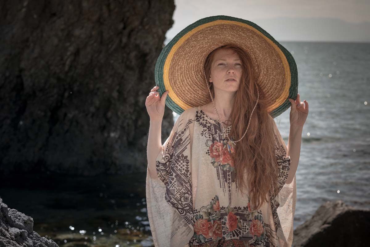attractive young woman in ethnical costume