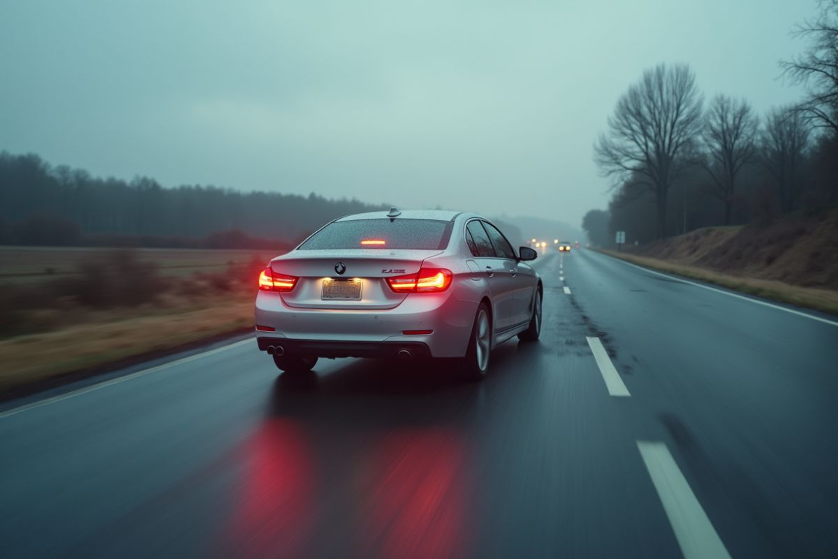 A car braking automatically just before a close rear end collisionjpg