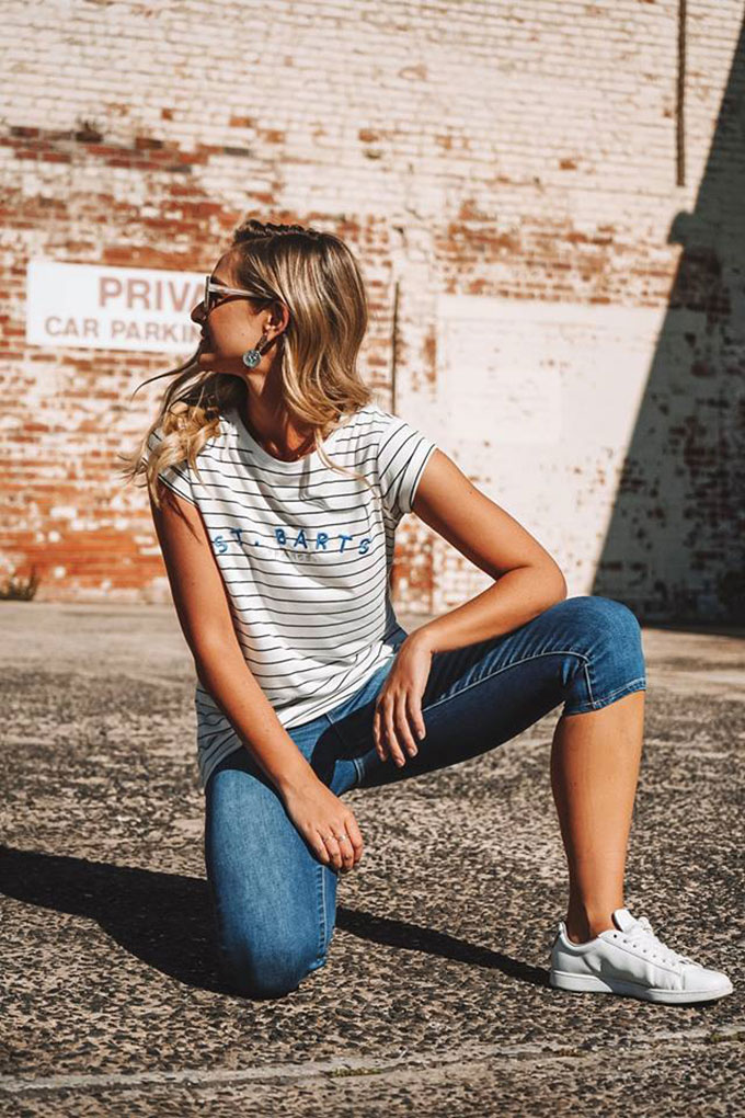 If you haven’t bought a pair of jeans for a while, take some time to study the various shapes (or fits as they are called in the jeans world) and pay attention to both the leg length and the rise (the distance the jeans go towards your waist). Don’t just buy the first pair you lay your hands on, or worse, buy it without trying it on!
